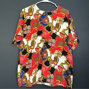 Vintage 80s Caviar Western Print Shirt